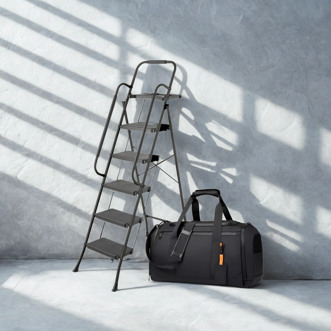 Escalera Evolut 100% Antideslizante + Bolsa de Herramientas 3 en 1